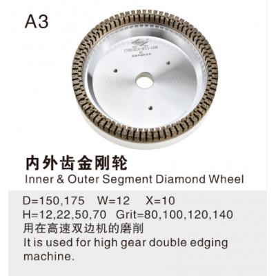 Internal and external gear diamond wheel
