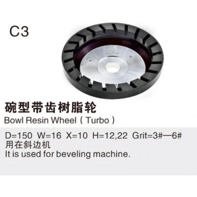 Bowl-shaped toothed resin wheel