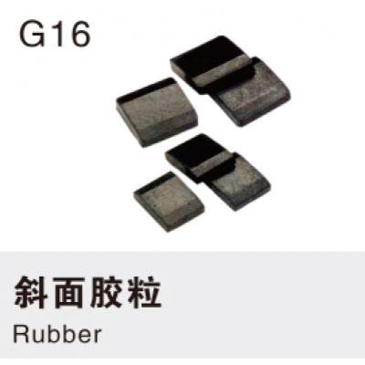 Bevel rubber particles