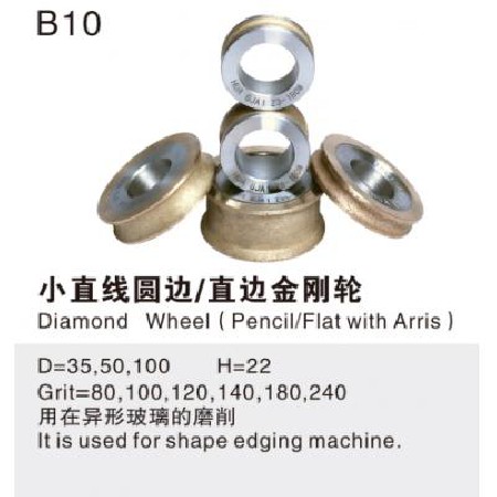 Small straight line round edge/straight edge diamond wheel