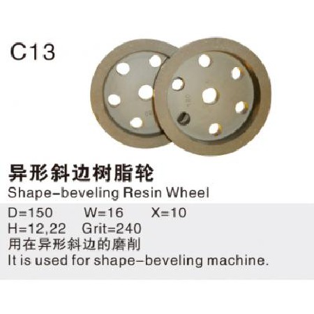 Special-shaped beveled resin wheel